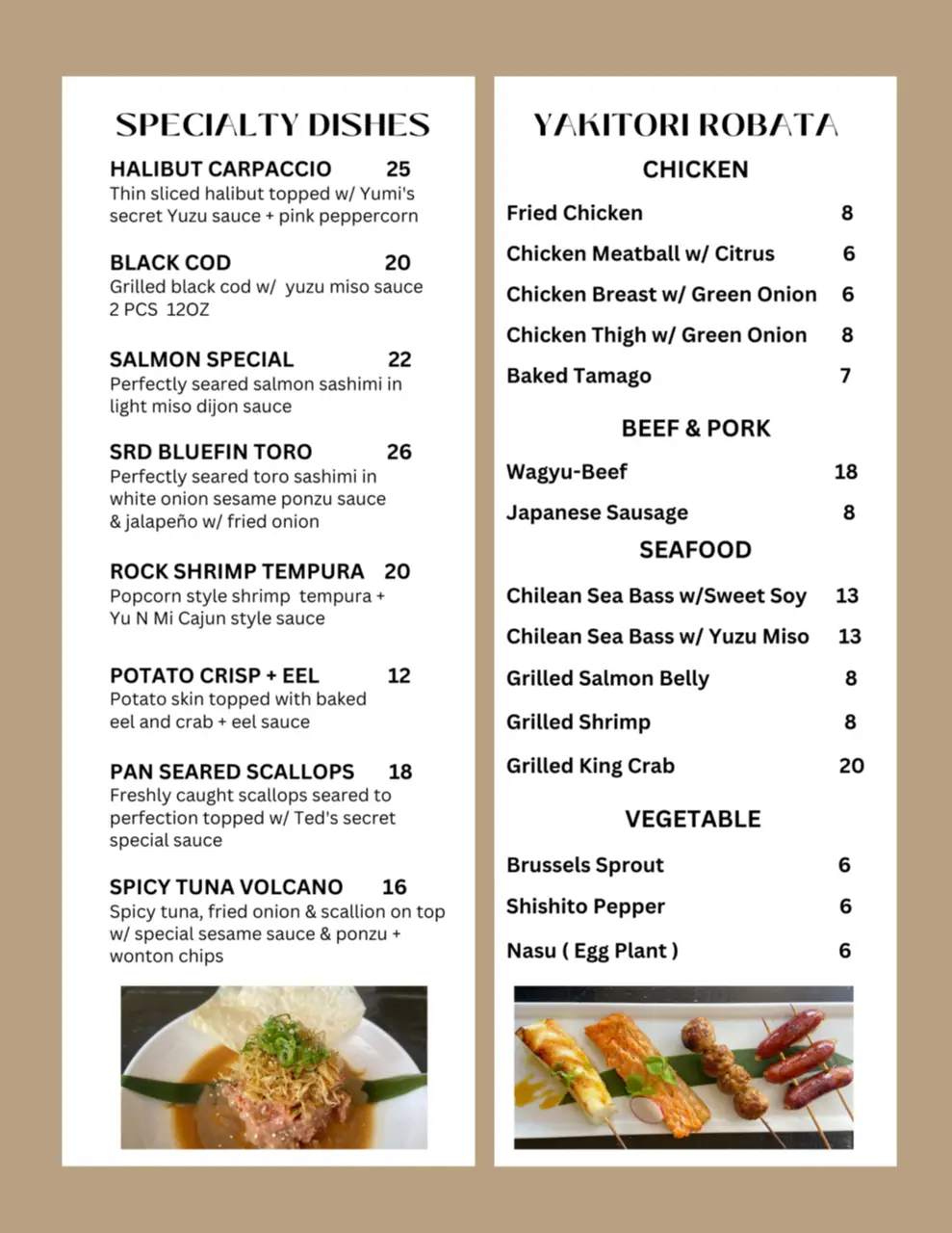 Specialty Dishes,Yakitori Robata